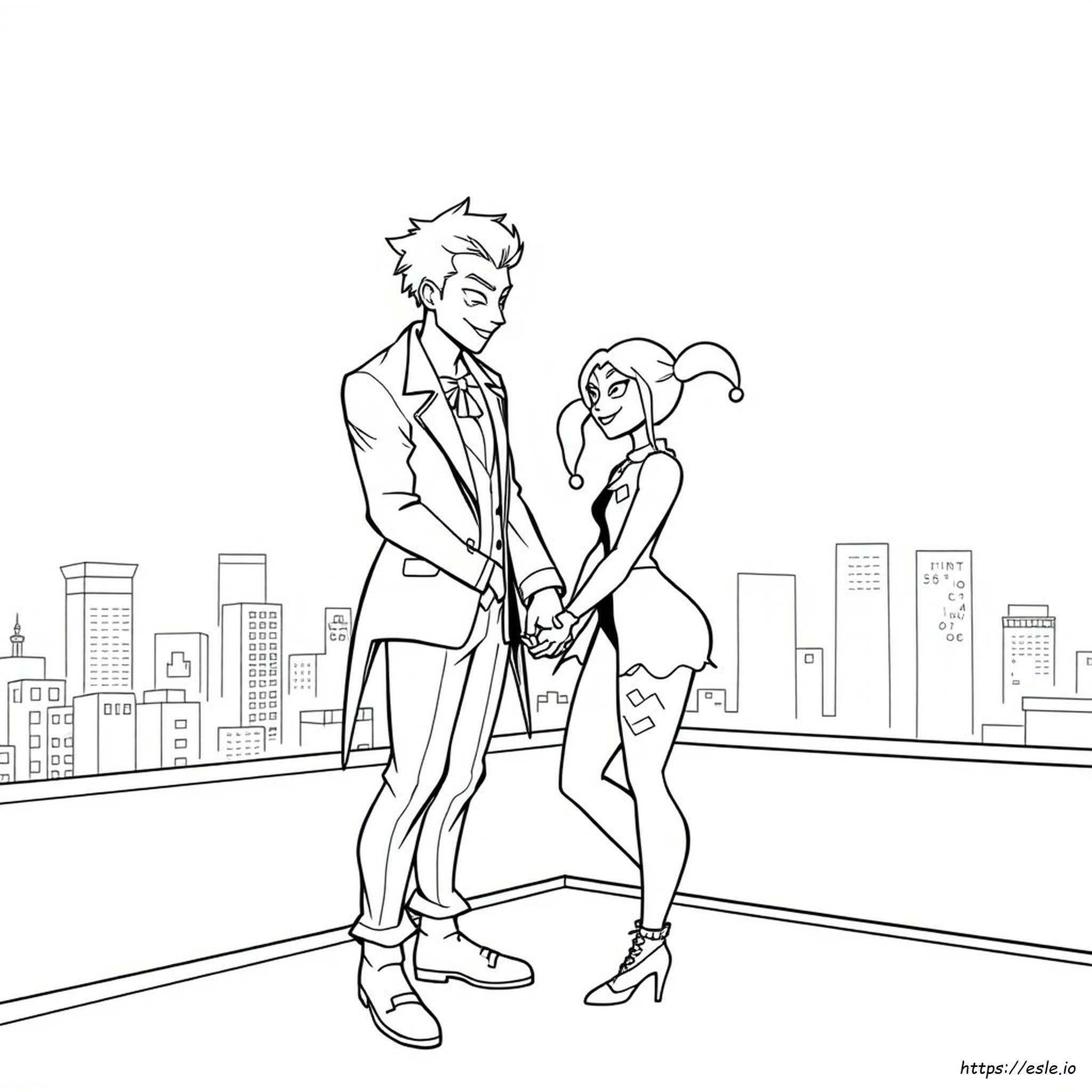 Love Joker And Harley Quinn Coloring Pages
