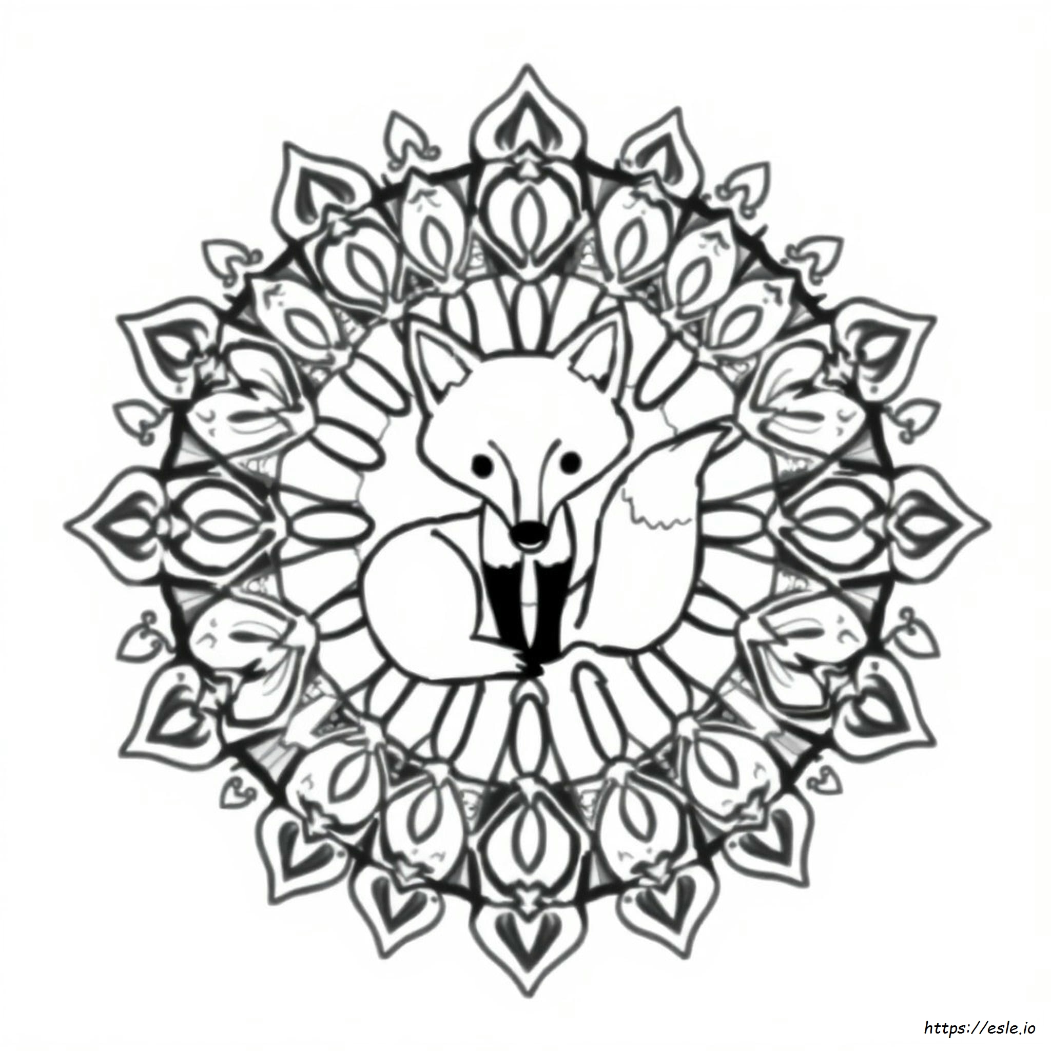 Mandala De Zorro Para Colorear Imprimible