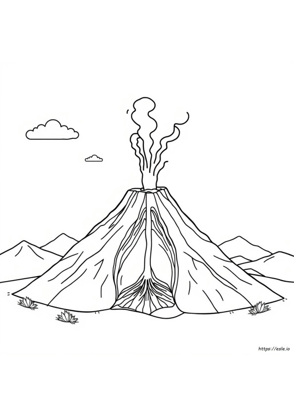 Gunung Berapi Diagram Gambar Mewarnai