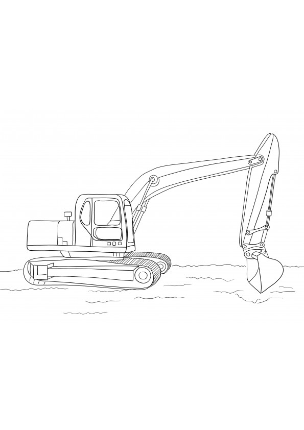 Excavator coloring page- a fun way to learn about types of means of transportation