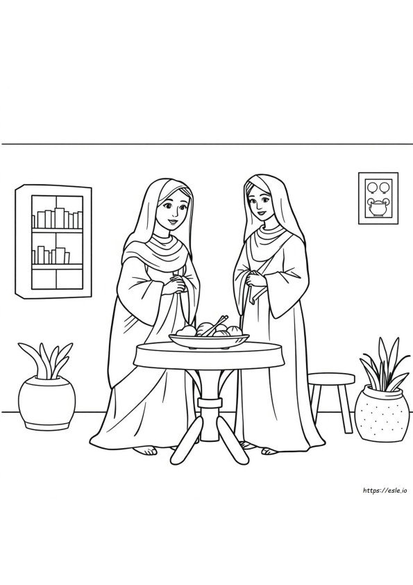 Maria Dan Martha Gambar Mewarnai