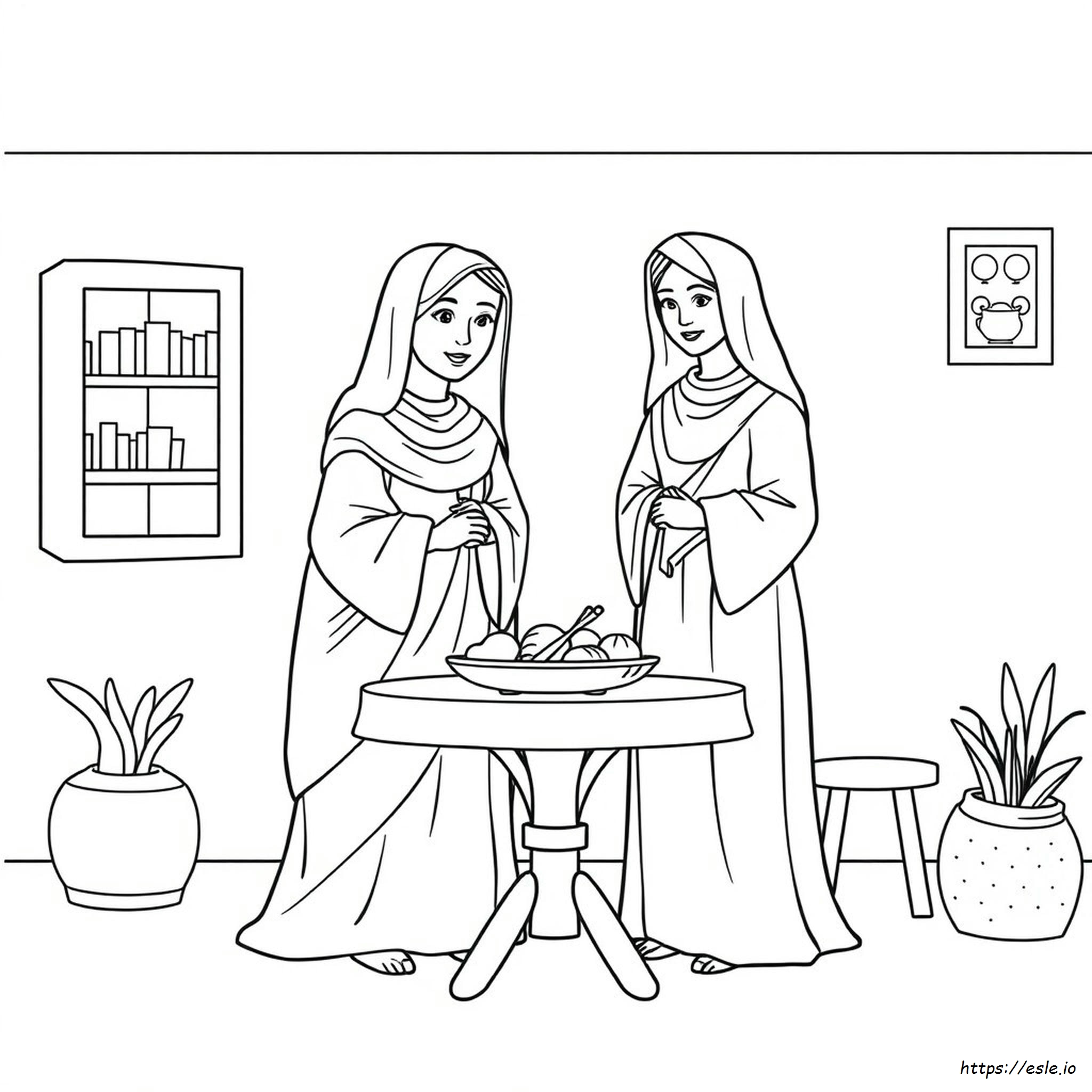 Maria E Marta Da Colorare