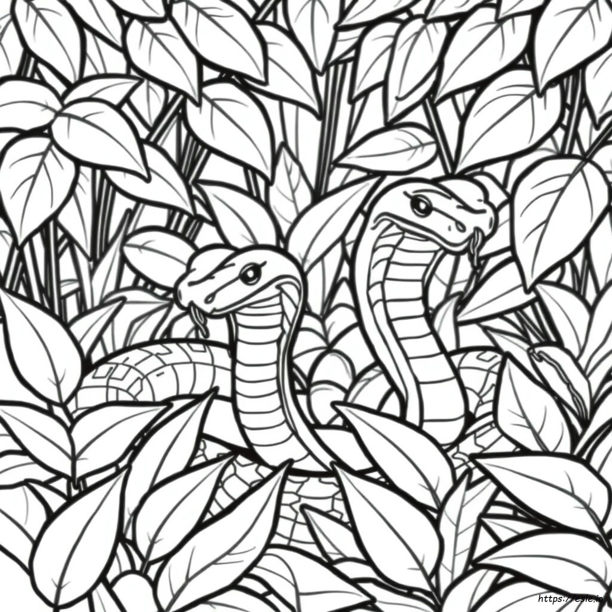 Printable Realistic King Cobra Coloring Page