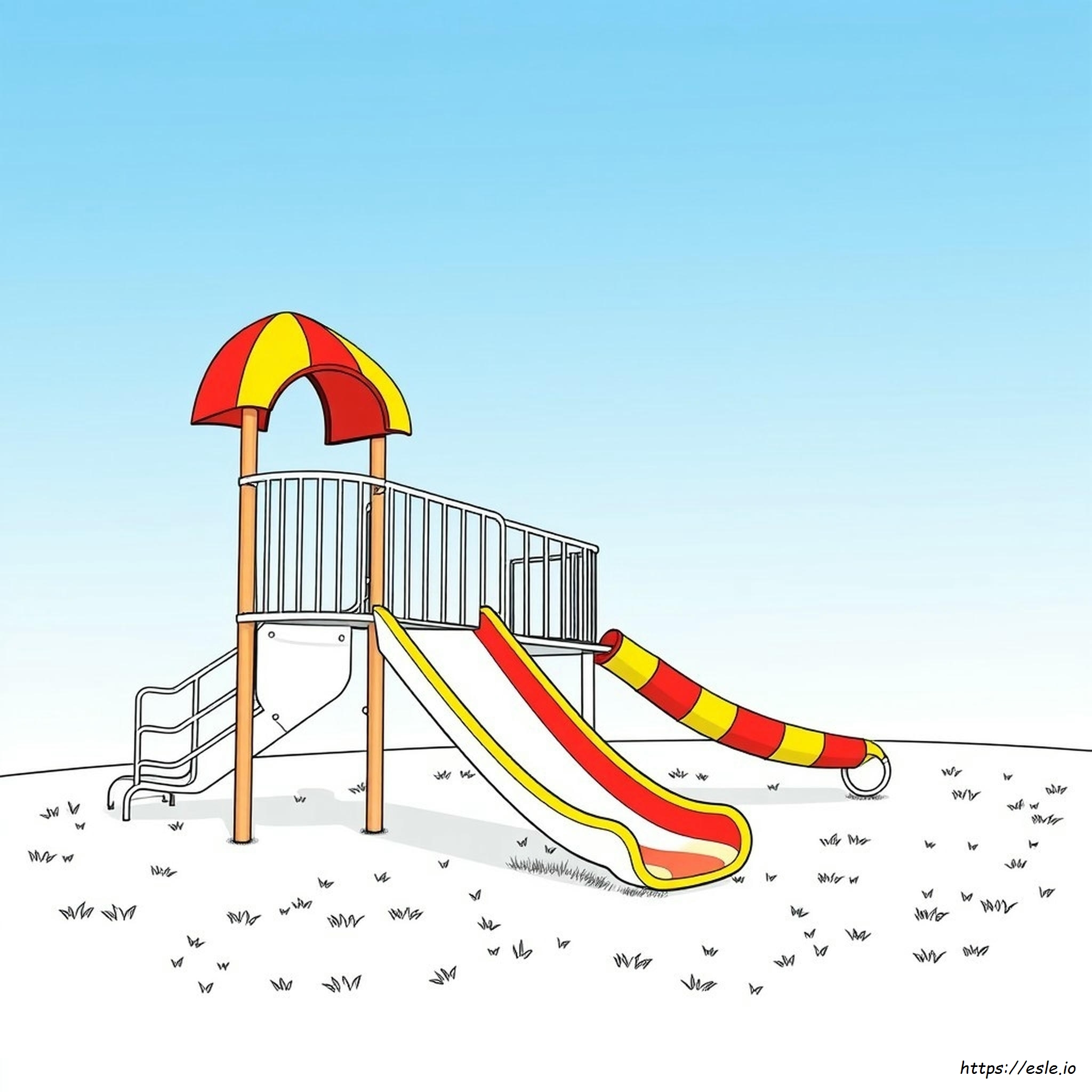 Playground Slide Coloring Page