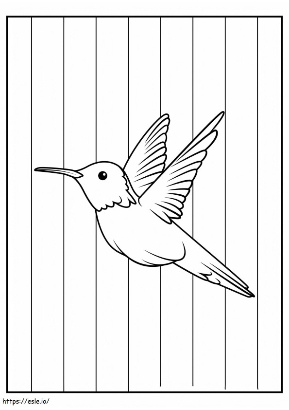 Eenvoudige kolibrie kleurplaat