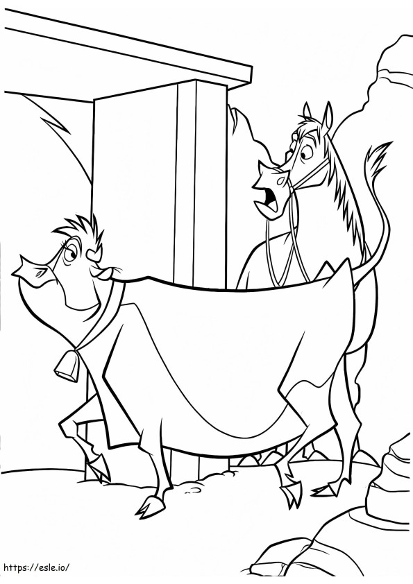 Home On The Prairie An Ox Leaving The Barn coloring page