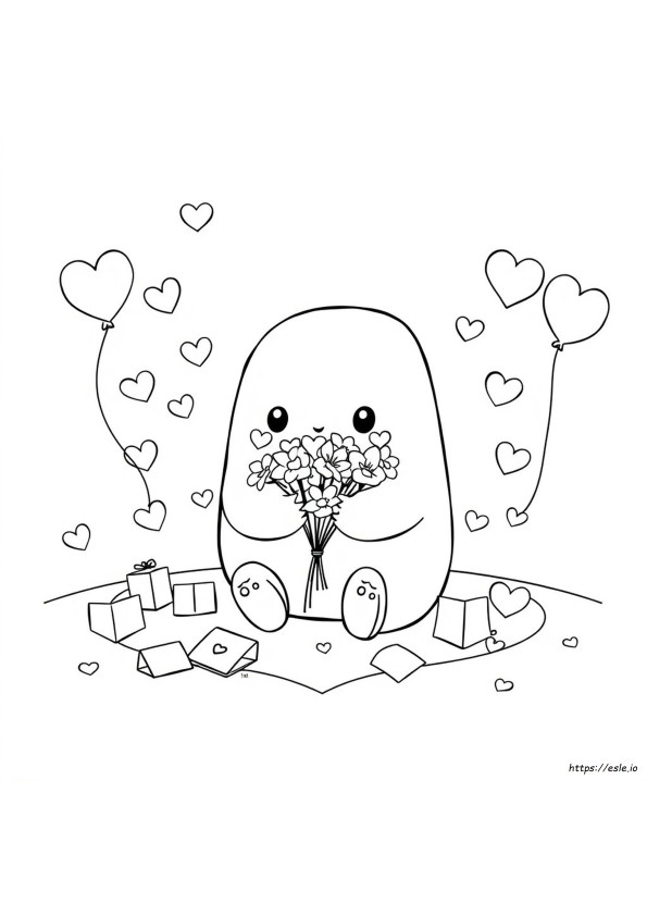 Gambar Mewarnai Squishmallow Hari Valentine
