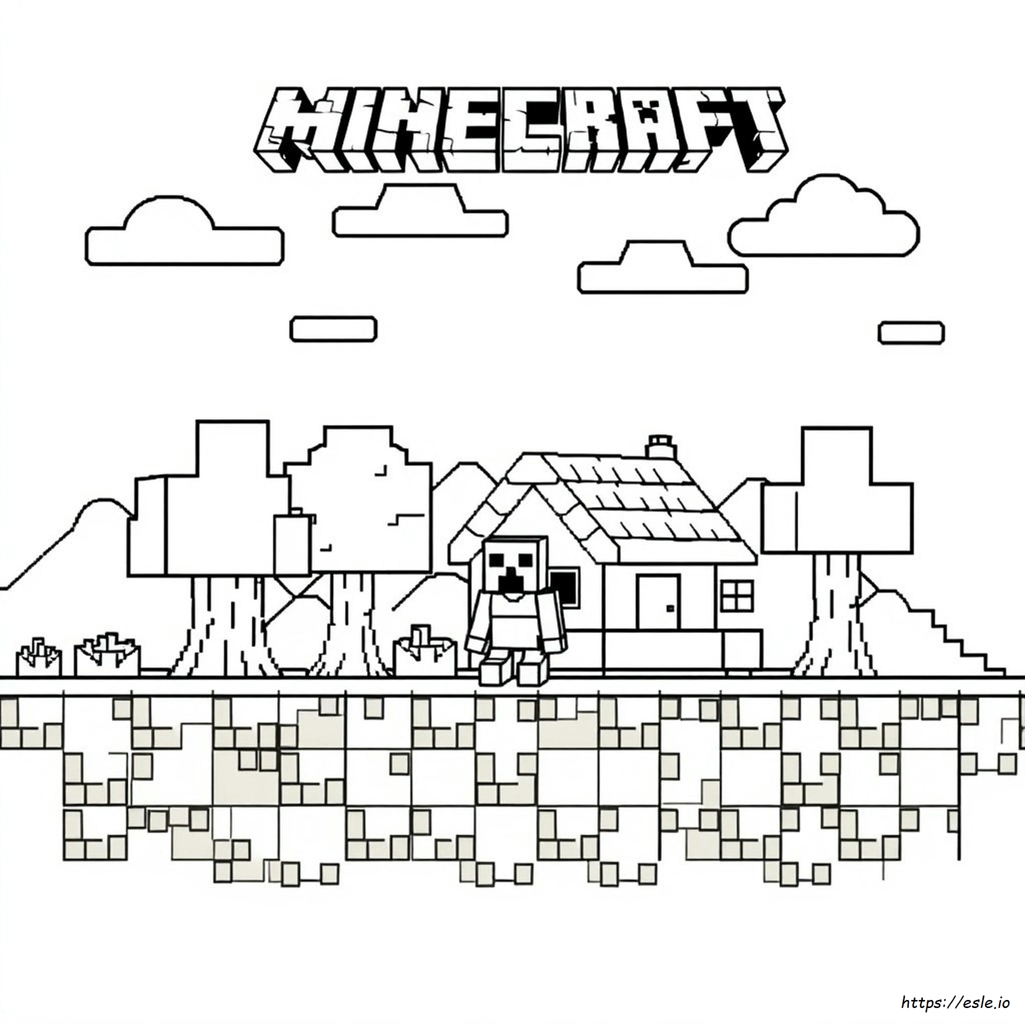 Pagina Da Colorare Con Pixel Art Di Minecraft