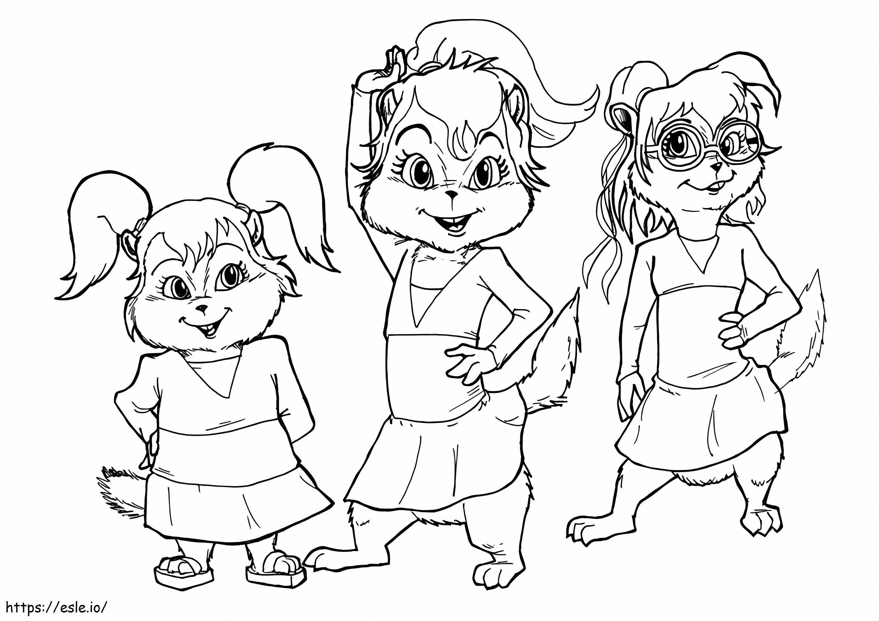 Chipettes Group Dance A4 E1600586201397 coloring page