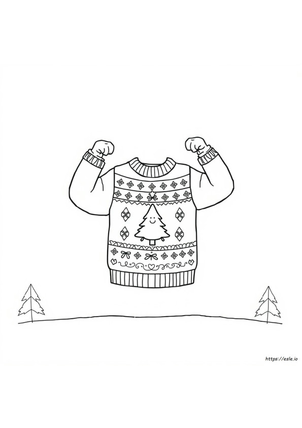 Gambar Mewarnai Sweater Natal
