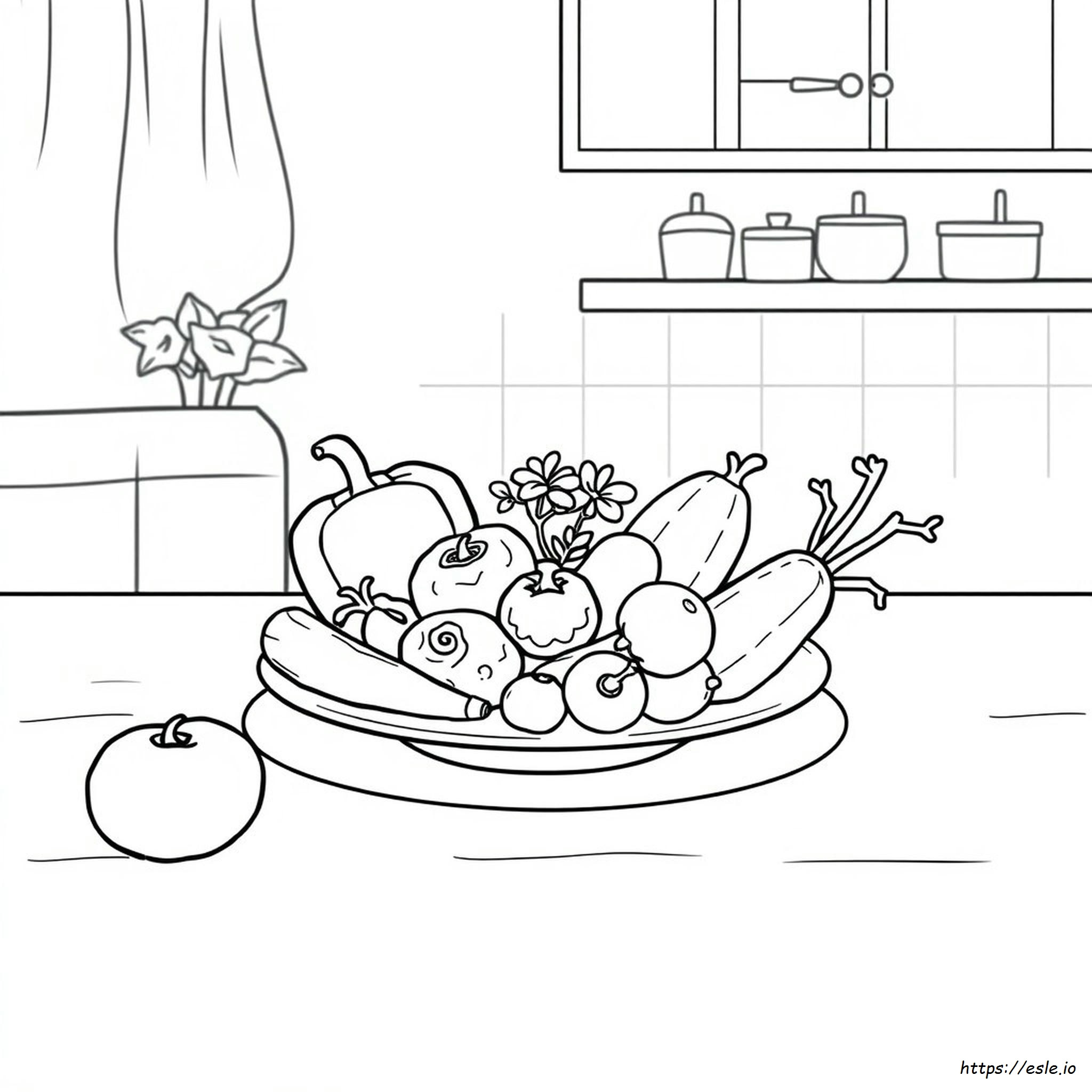 Coloring Vegetables Clipart Black And White