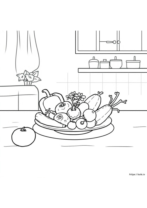 Coloring Vegetables Clipart Black And White