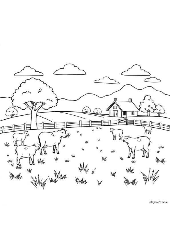 Free Farm Scene Coloring Pages
