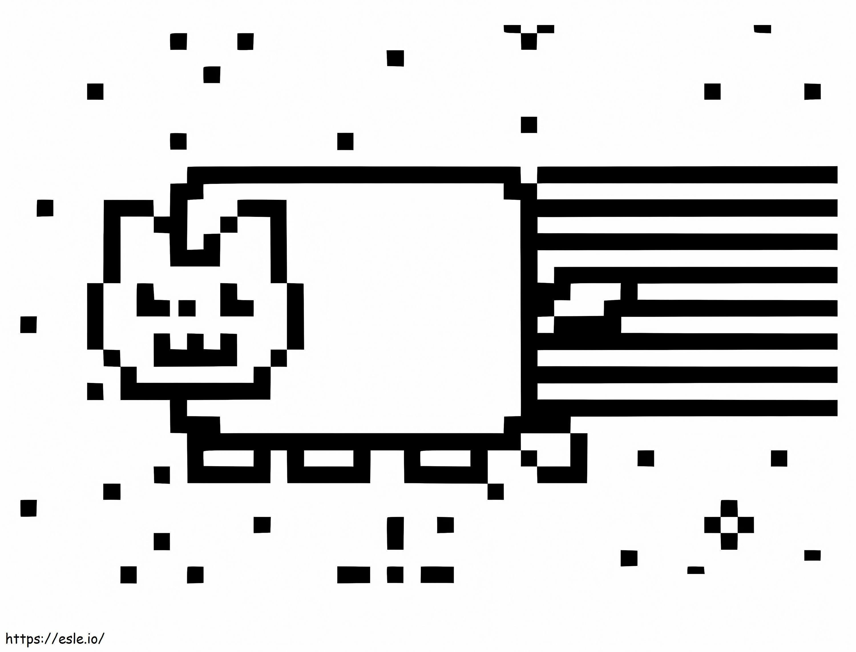 Gato de Nyan del arte del pixel para colorear