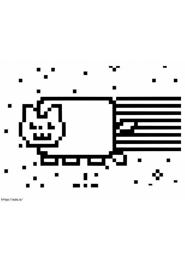 Pixel Art Nyan Cat coloring page