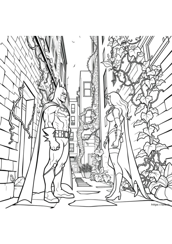 Coloriages Batman Et Poison Ivy