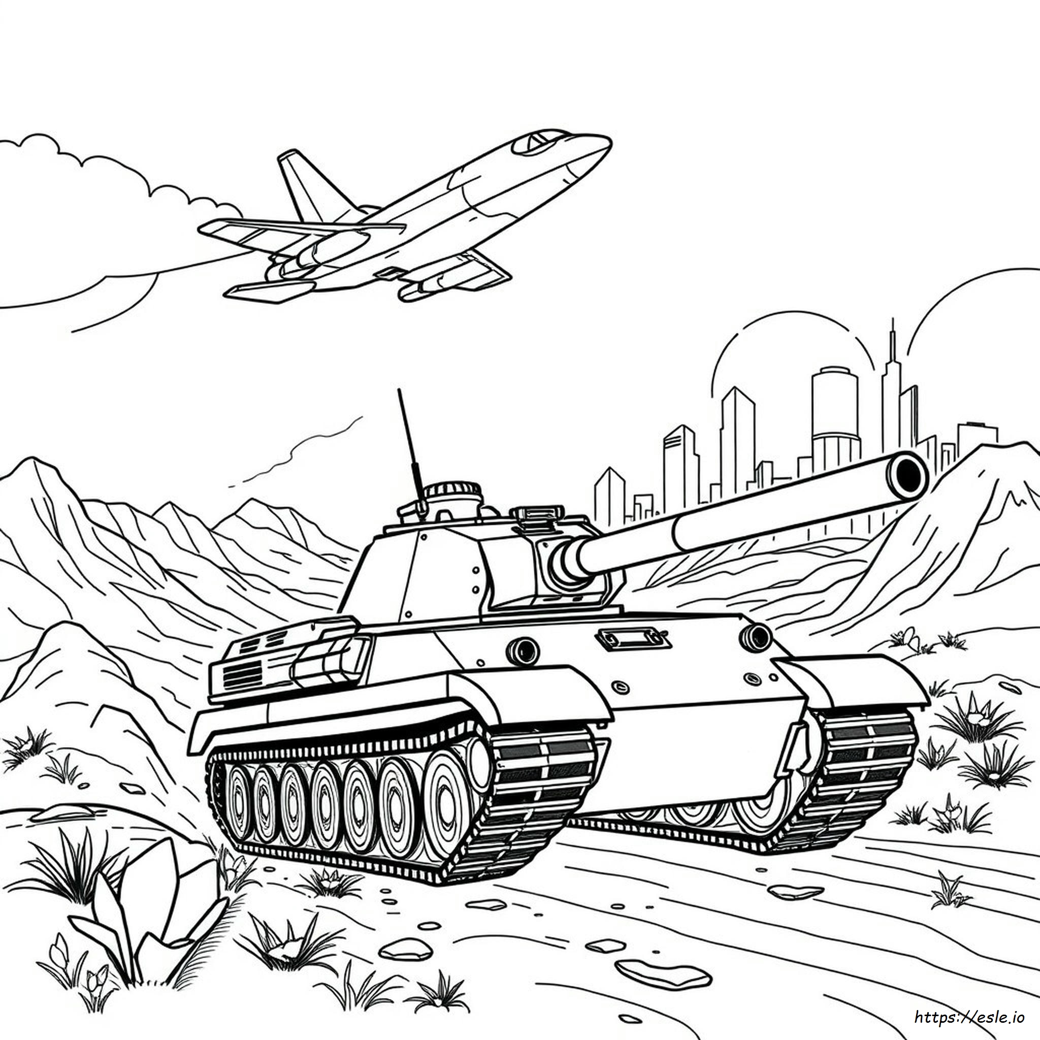 Tank And Jet Coloring Pages