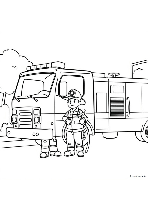 Camión De Bomberos Para Colorear E Imprimir