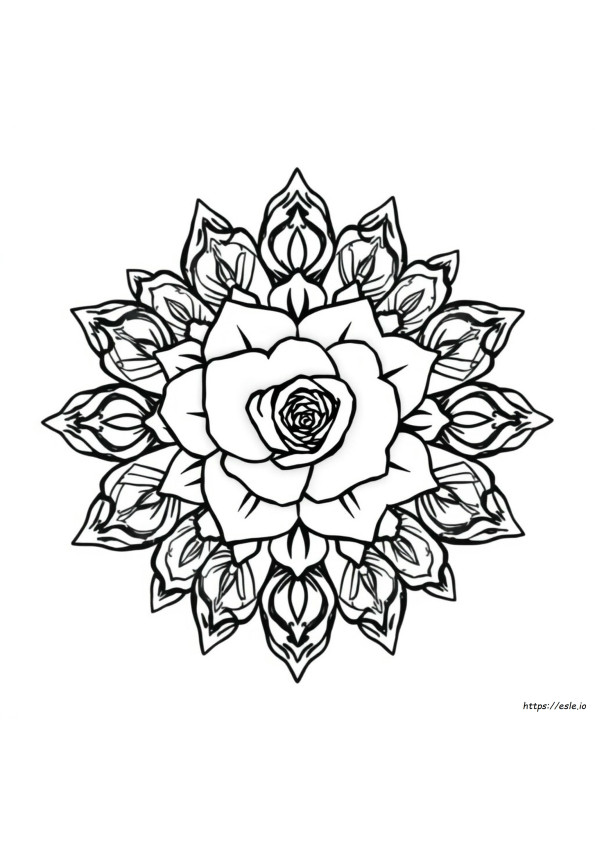 Rose Mandala Coloring Pages