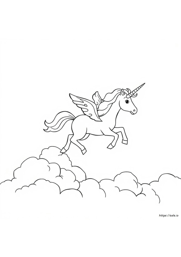 Flying Unicorn Coloring Pages