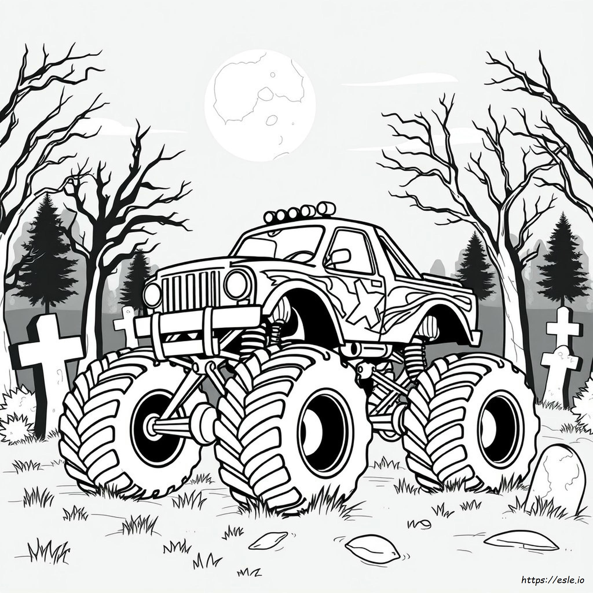 Camion Mostro Zombie Da Colorare