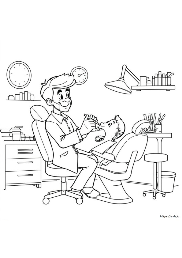Dentist Colouring Page