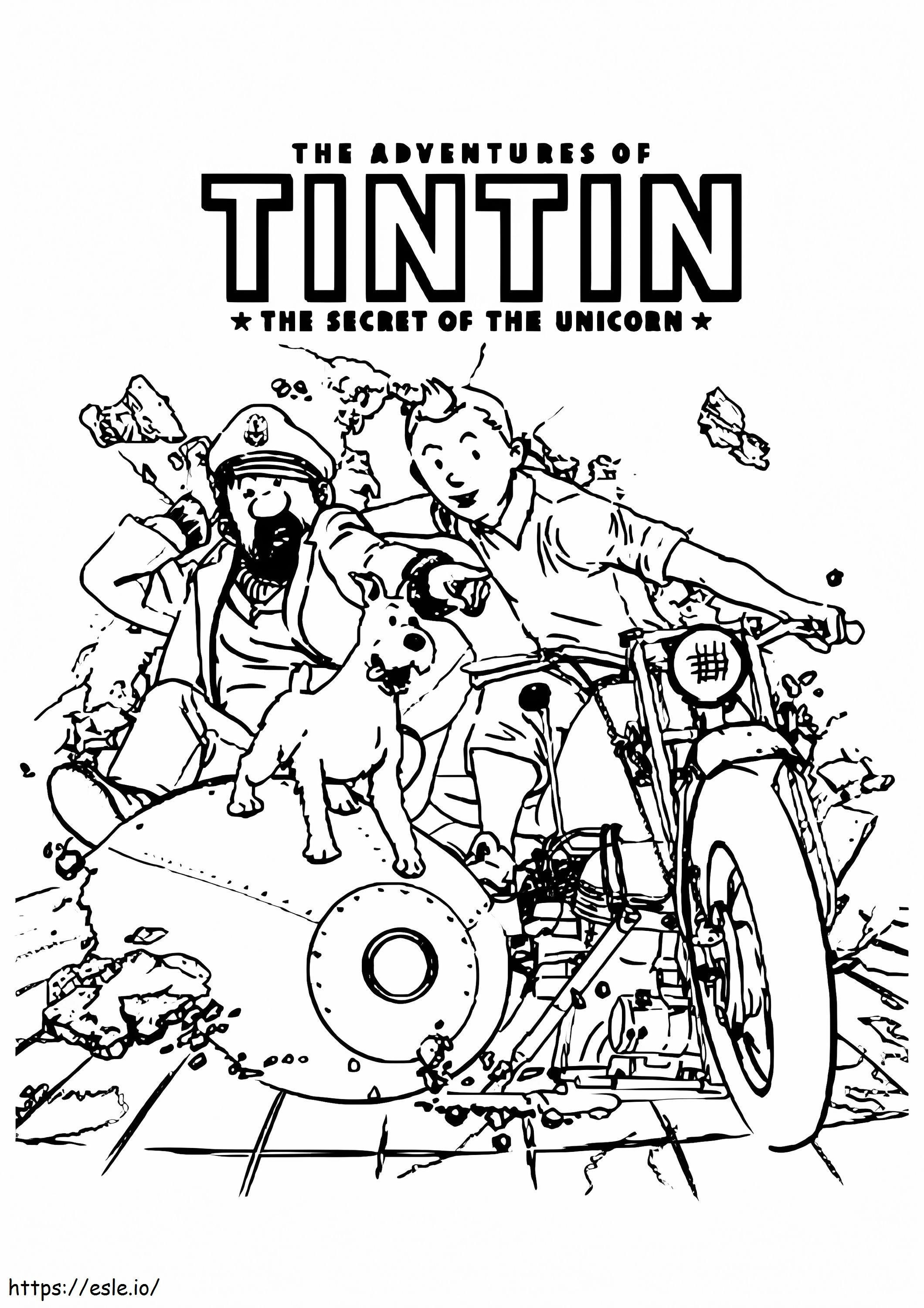 Coloriage Les aventures de Tintin à imprimer dessin