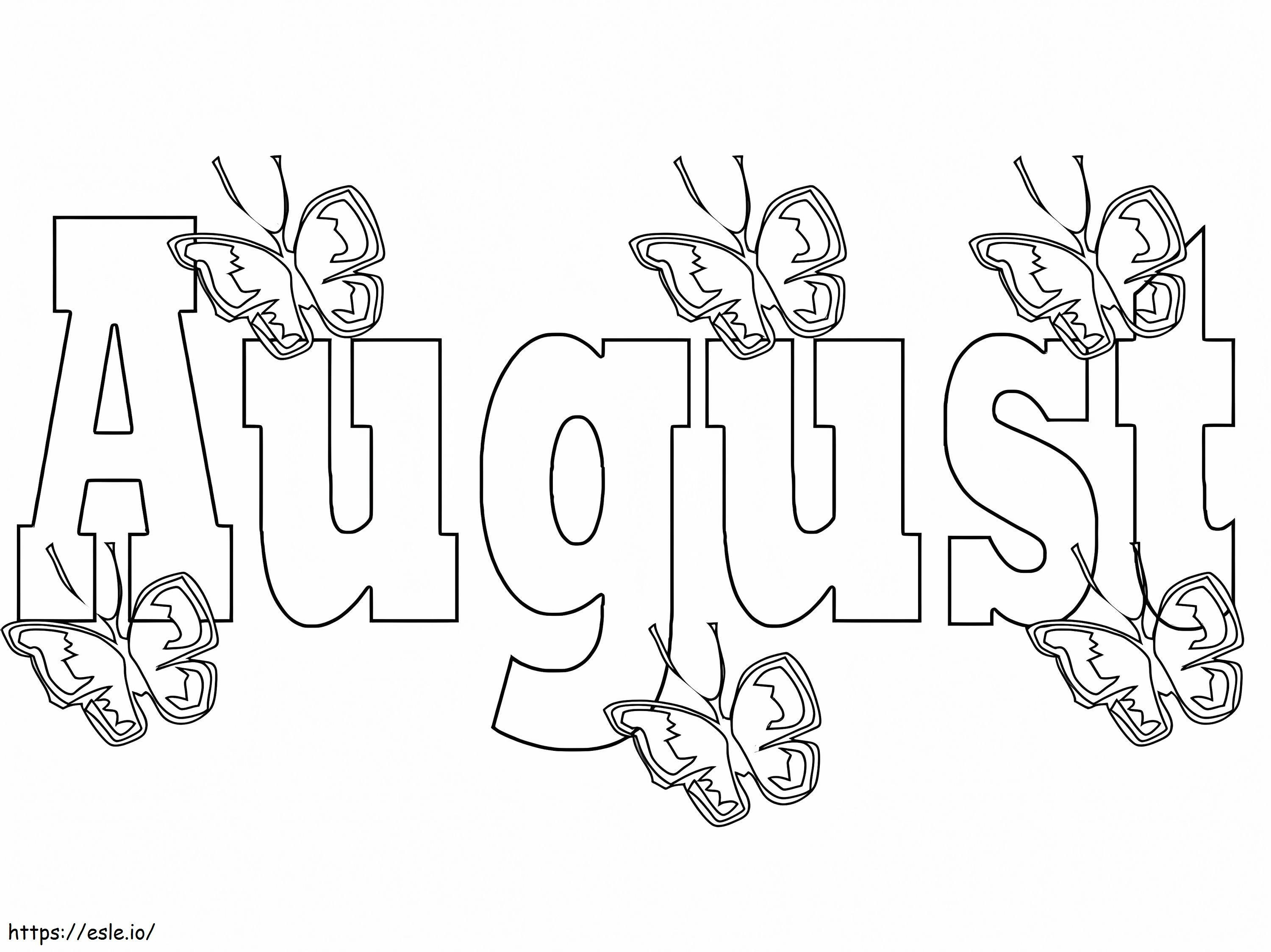 Lovely August coloring page