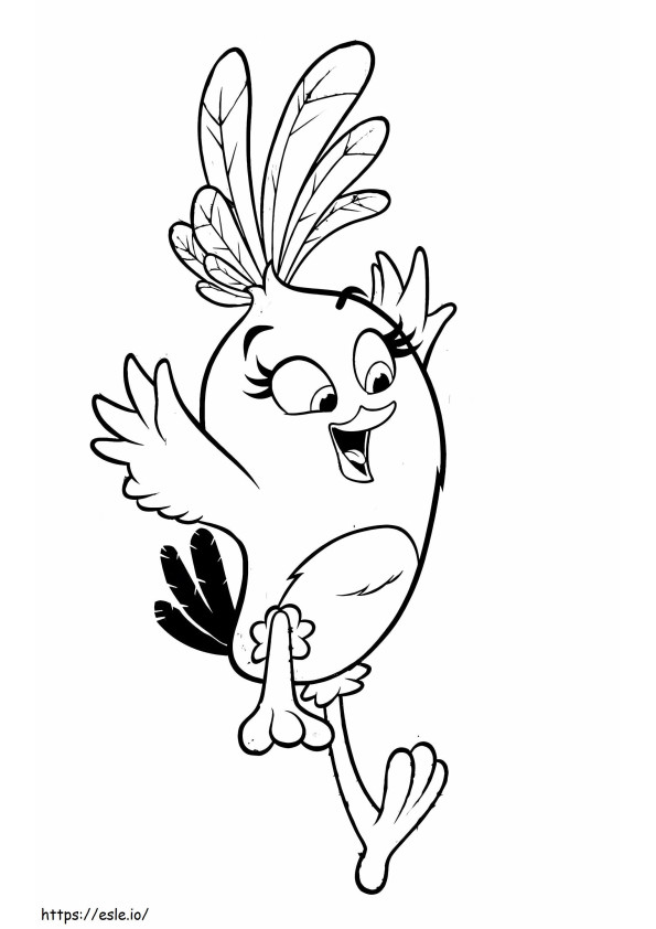 Happy Angry Birds Stella coloring page