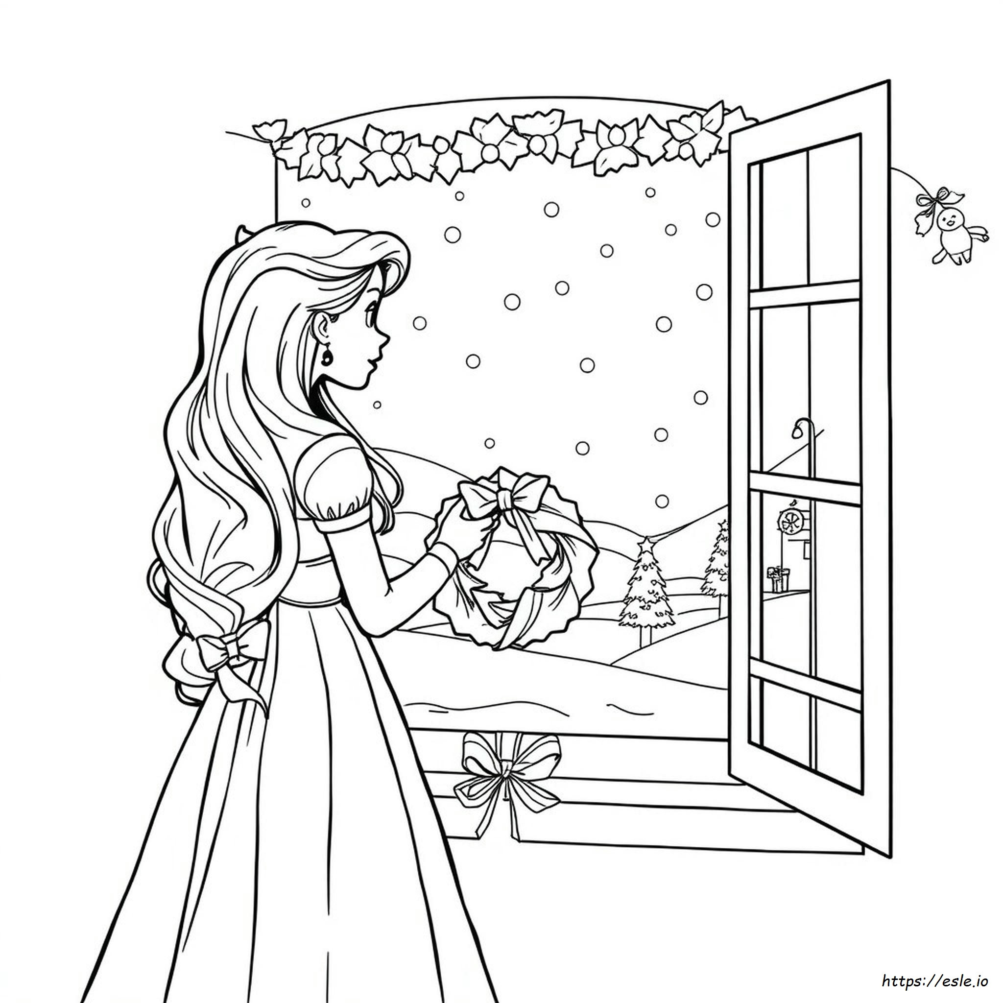 Rapunzel Christmas Coloring Pages