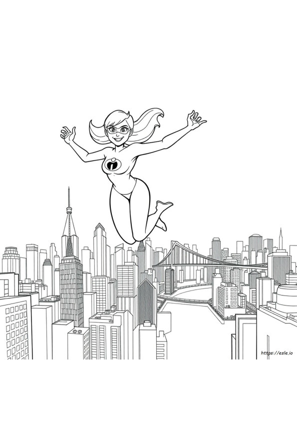 Elastigirl Incredibles Gambar Mewarnai