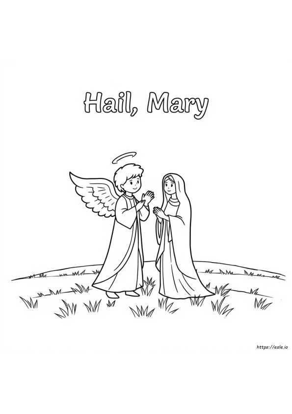 Anioł Ukazuje Się Maryi Kolorowanka