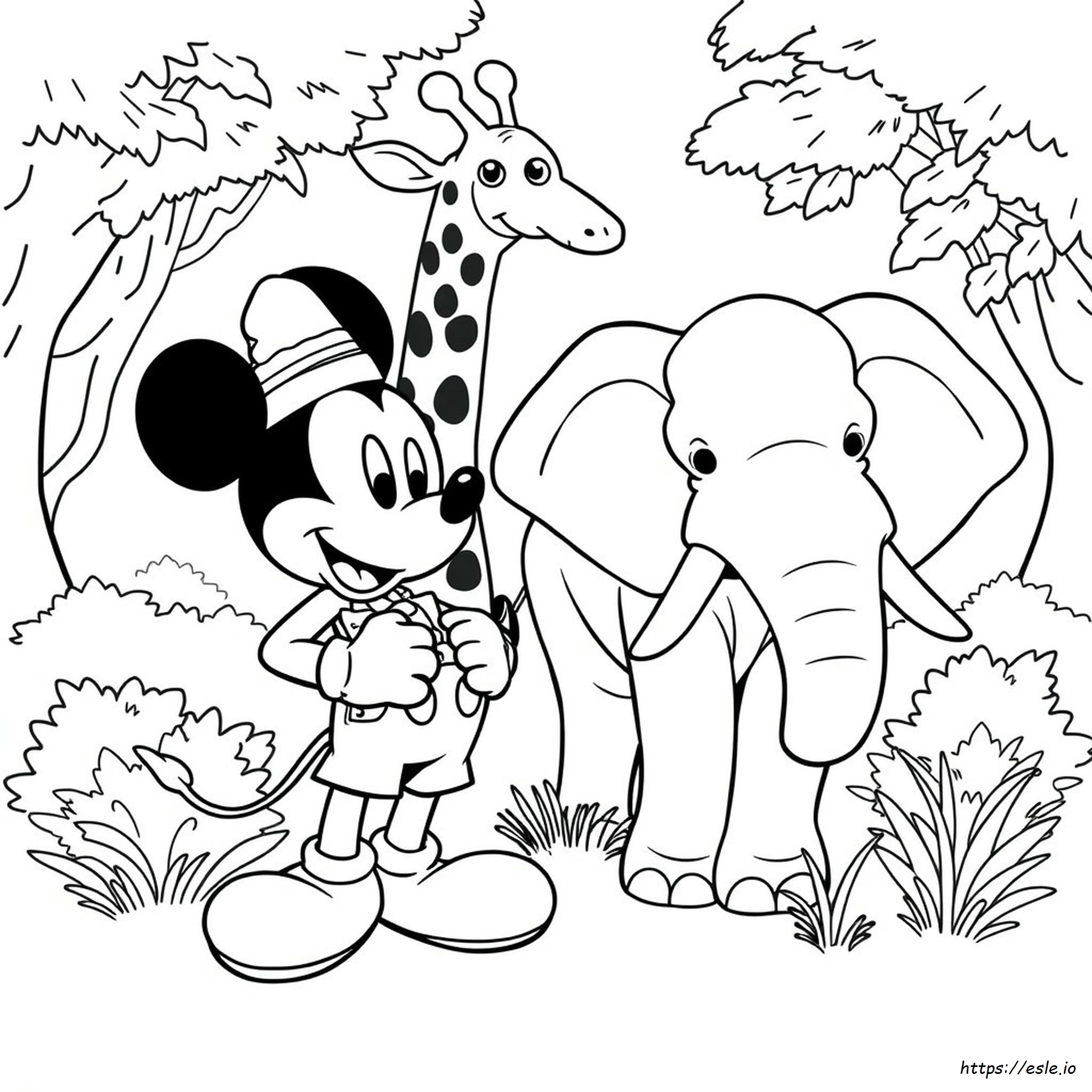 Pagina Da Colorare Topolino Safari