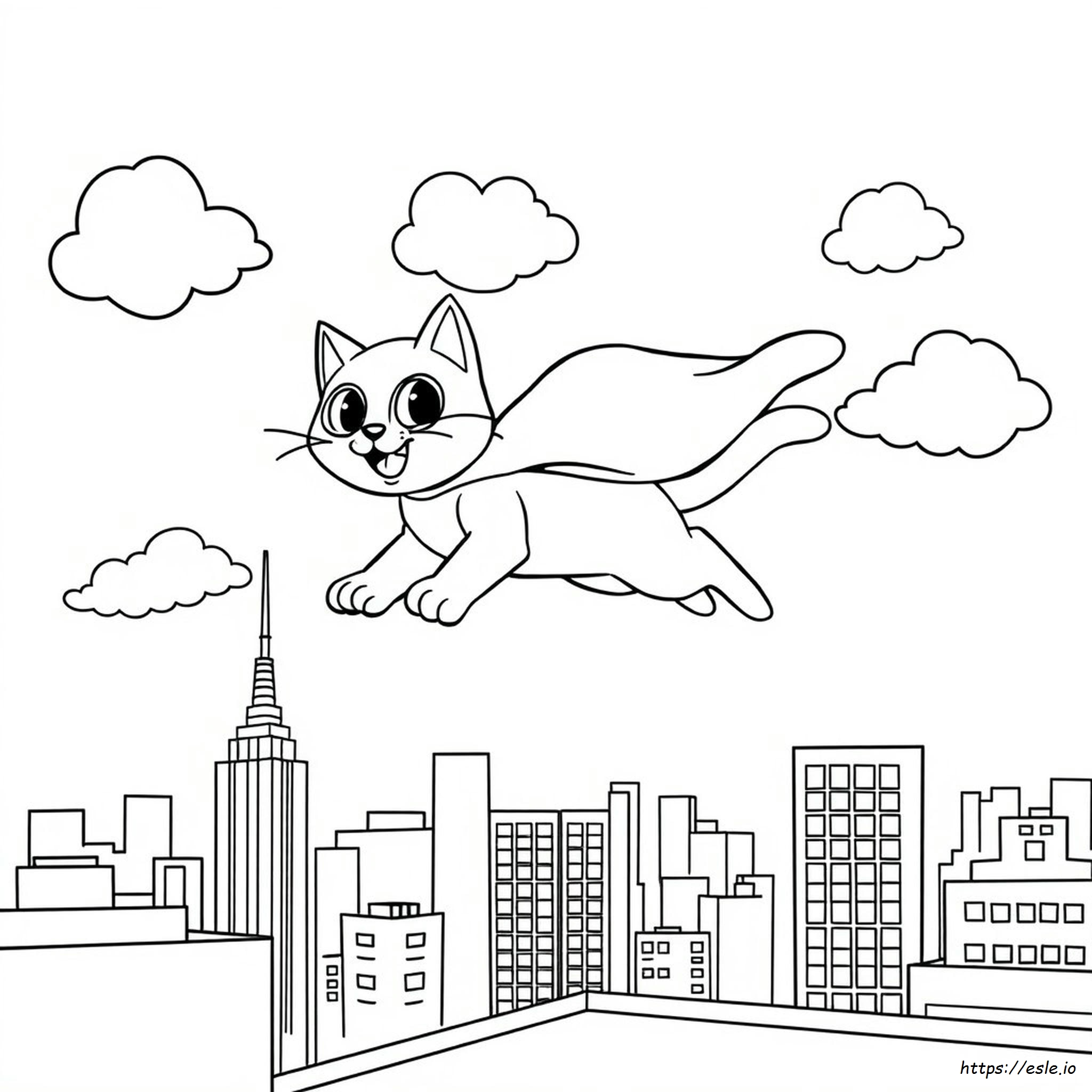 Süper Kedi Boyama Sayfaları