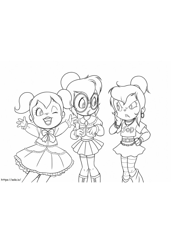 Funny Chipettes coloring page