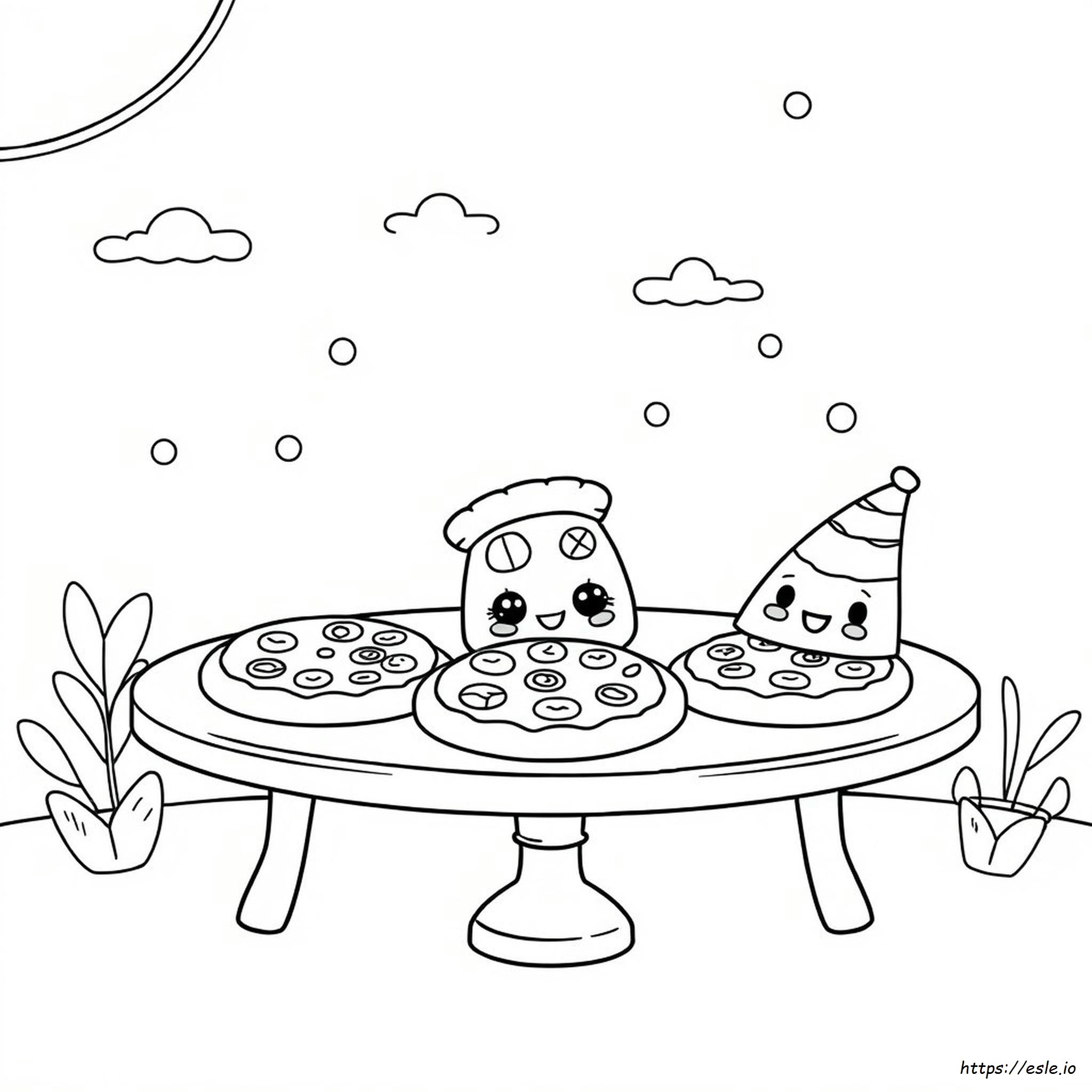 Disegni Da Colorare Di Pizza Kawaii