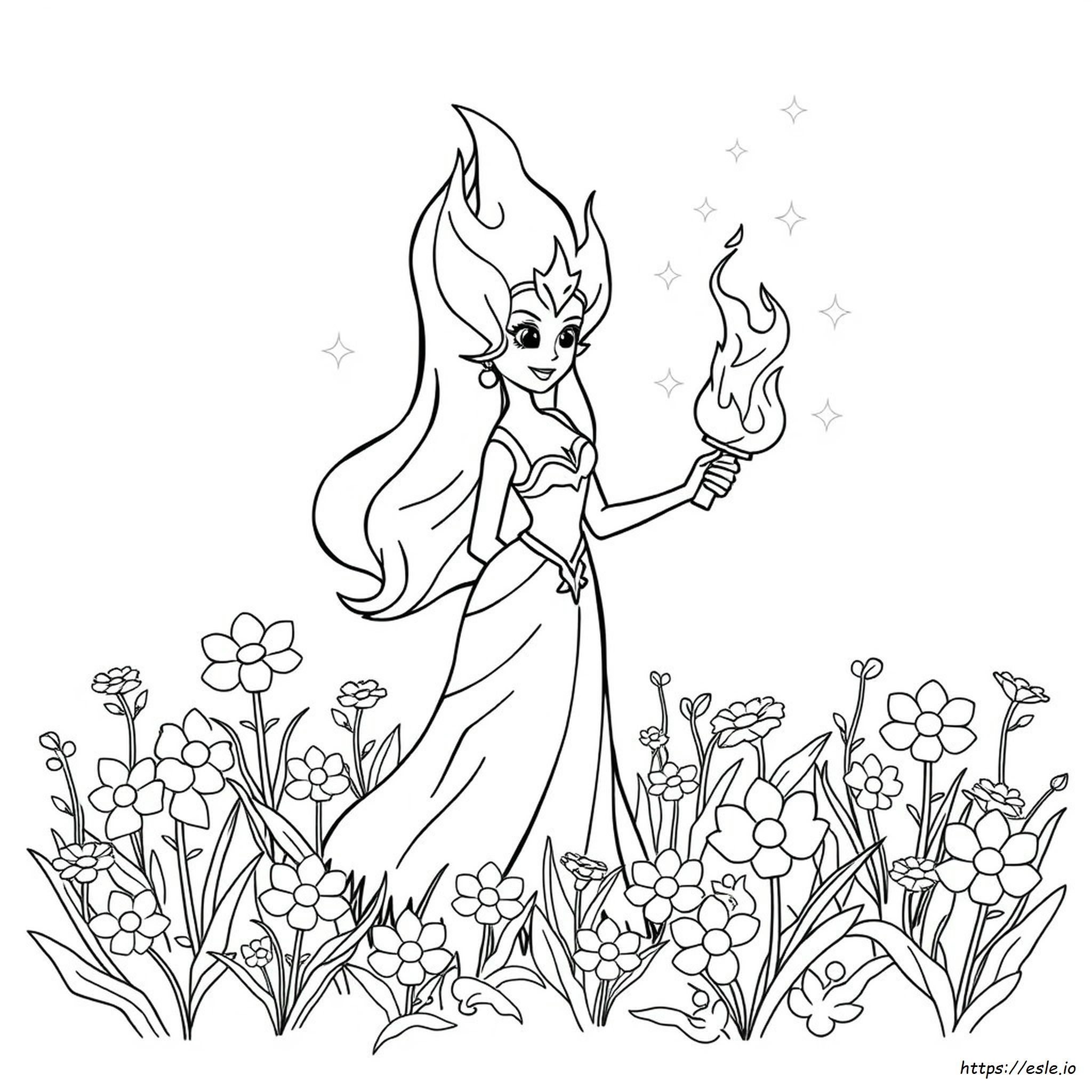Flame Princess Coloring Pages