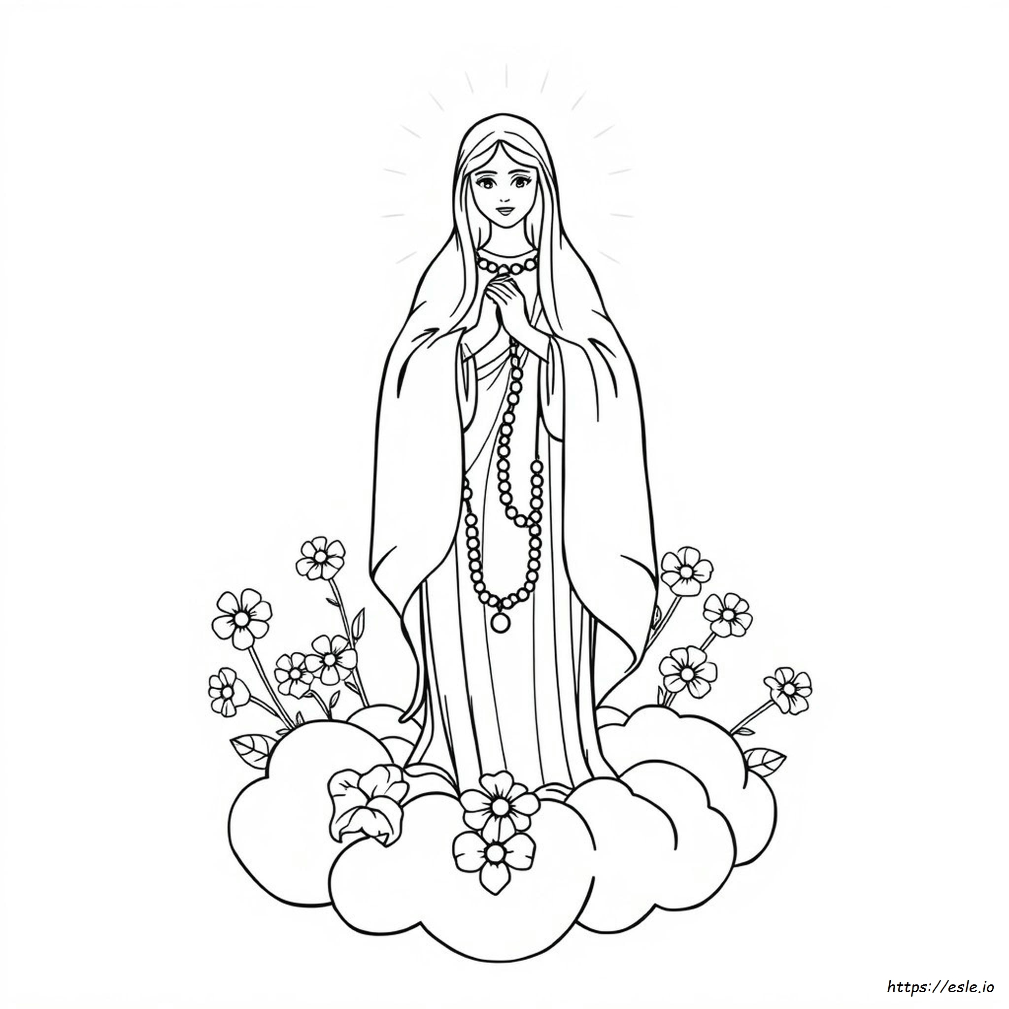 Nuestra Señora Del Rosario Para Colorear