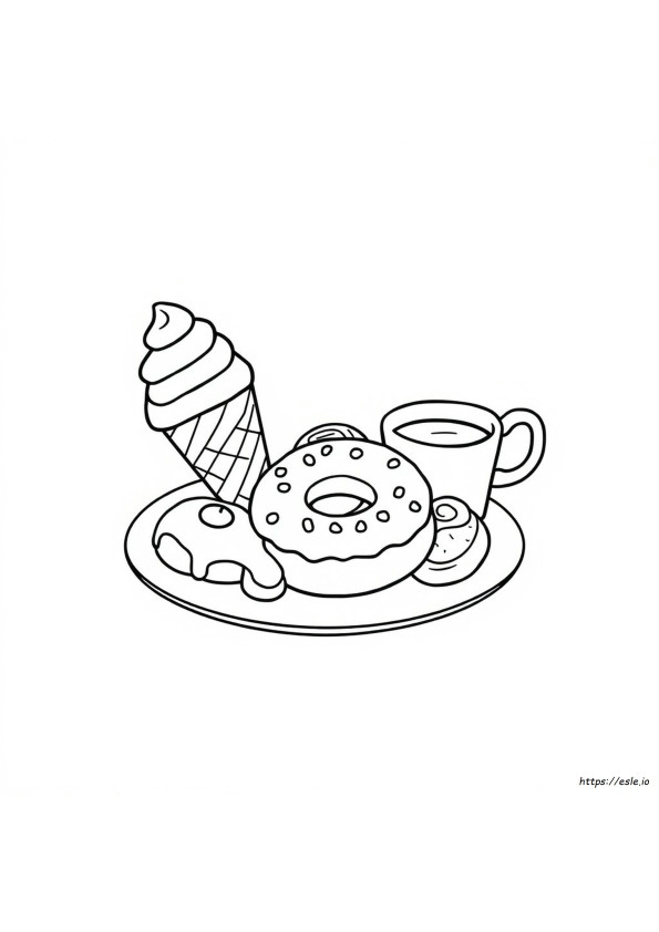 Makanan Doodle Lucu Halaman Mewarnai