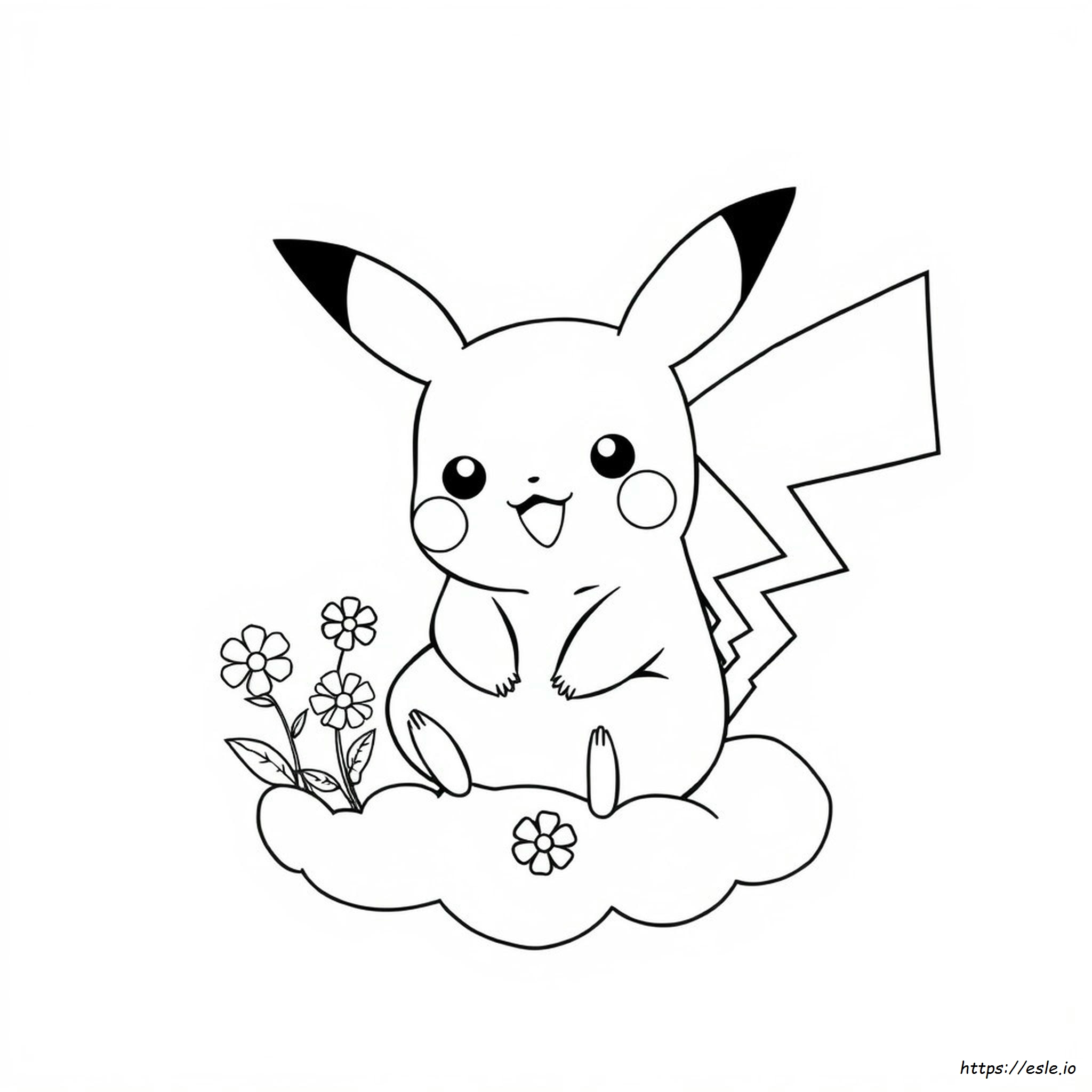 Kawaii Pikachu Cute Pokemon Coloring Pages