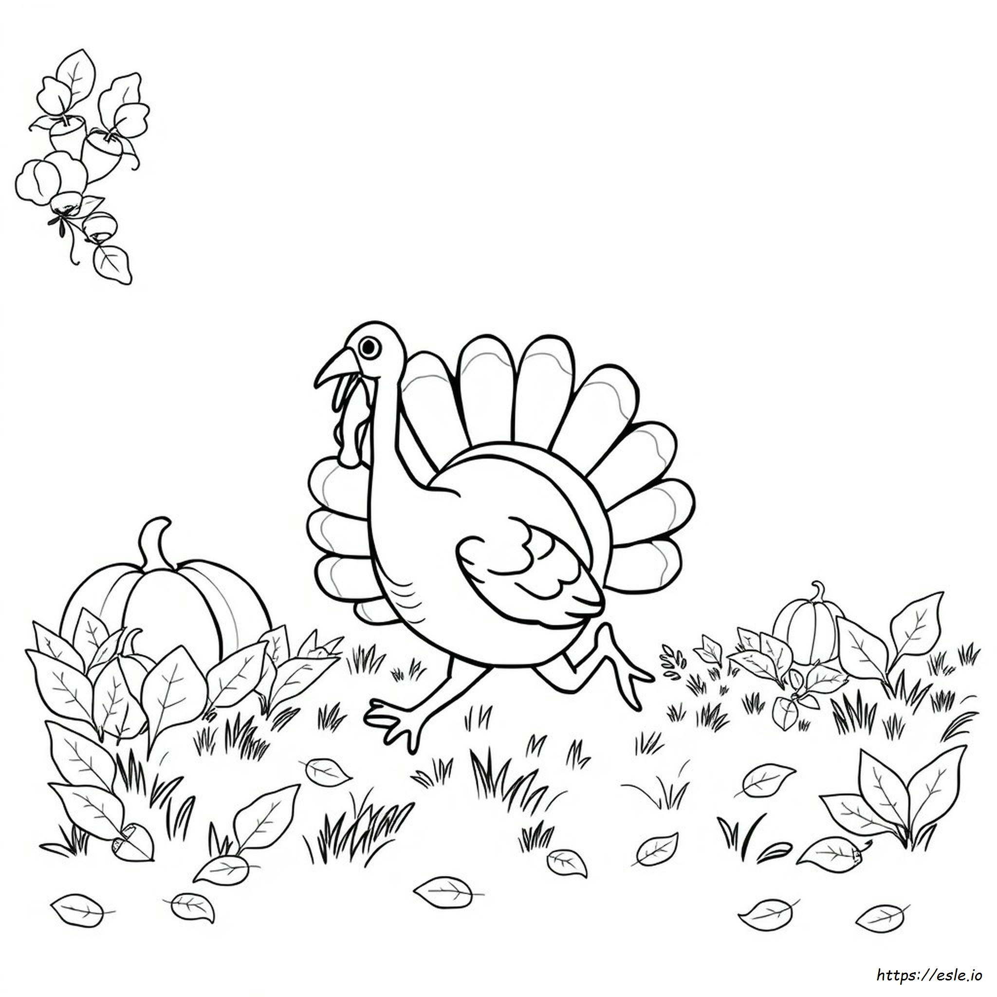 Turkey Trouble Coloring Page