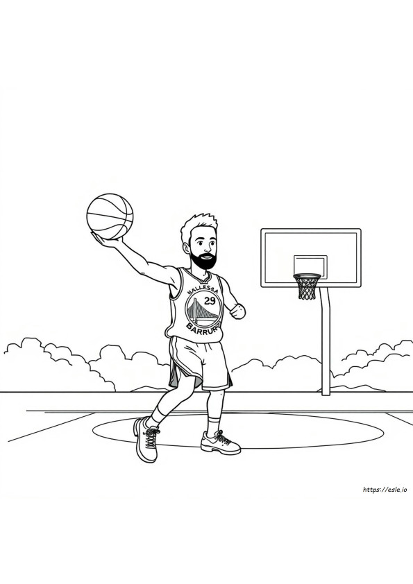 Gambar Mewarnai Stephen Curry