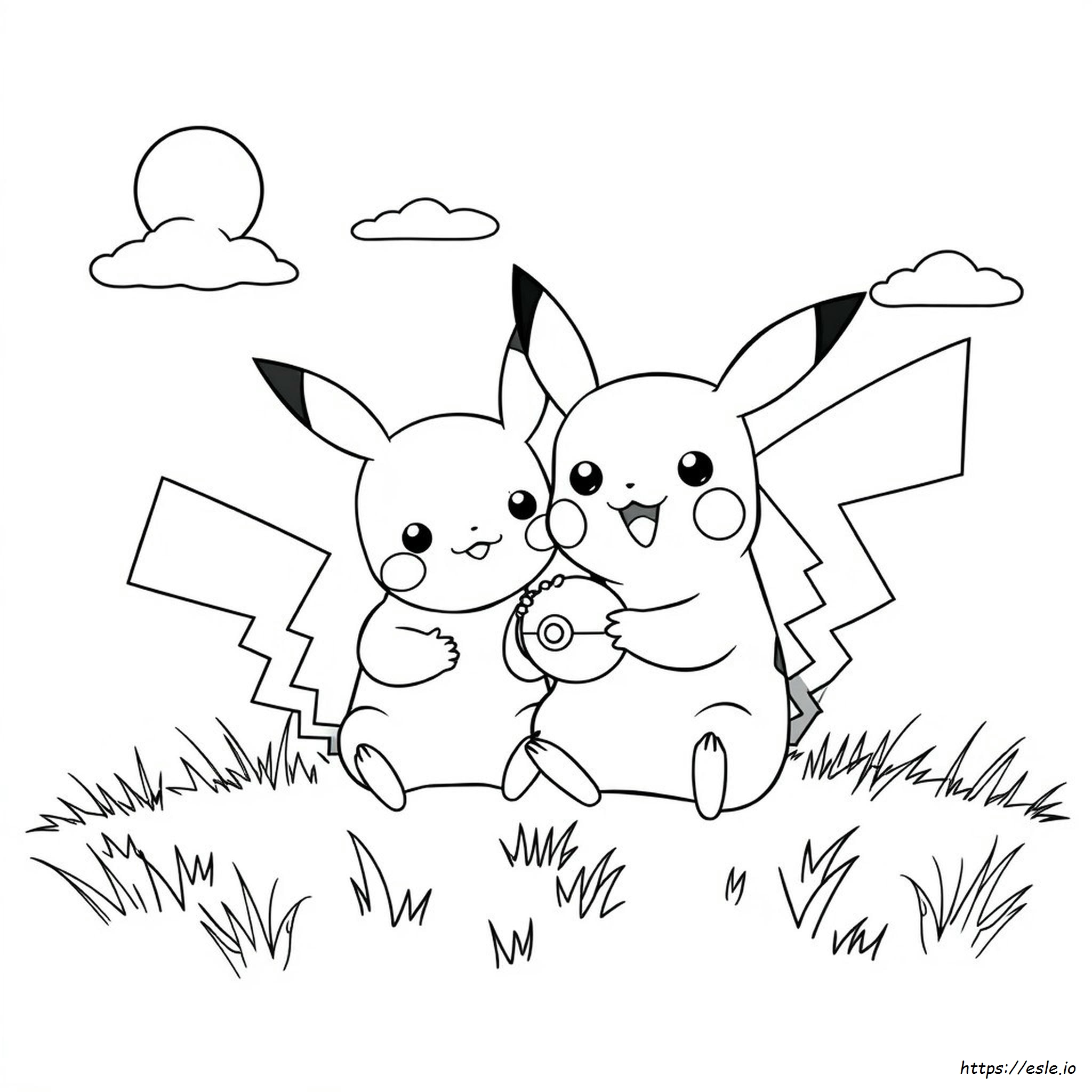 Pikachu Pichu Coloring Page
