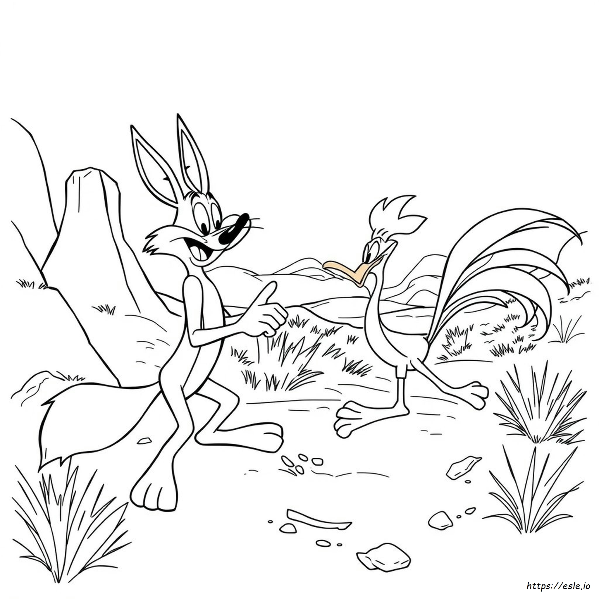 Wile E Coyote E Roadrunner Disegni Da Colorare