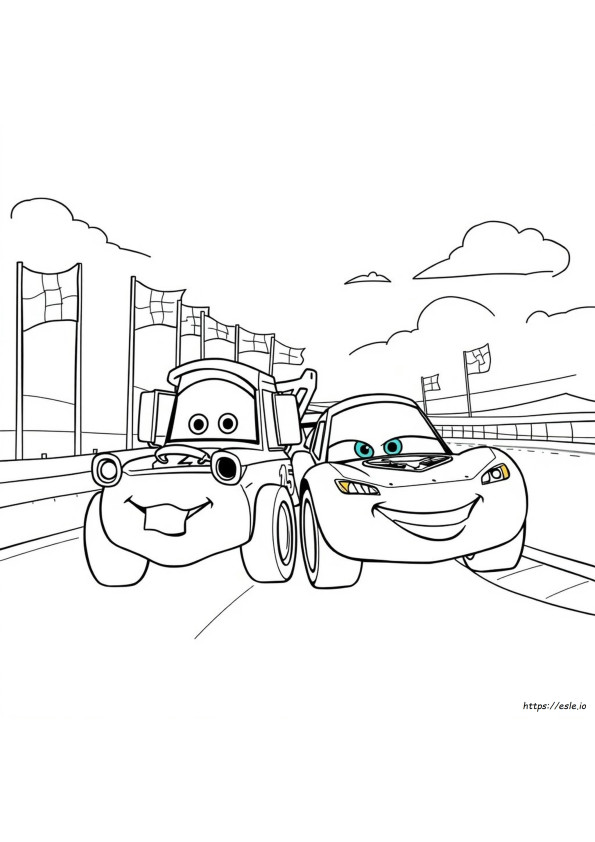 Halaman Gambar Mewarnai Mater Dan Mcqueen