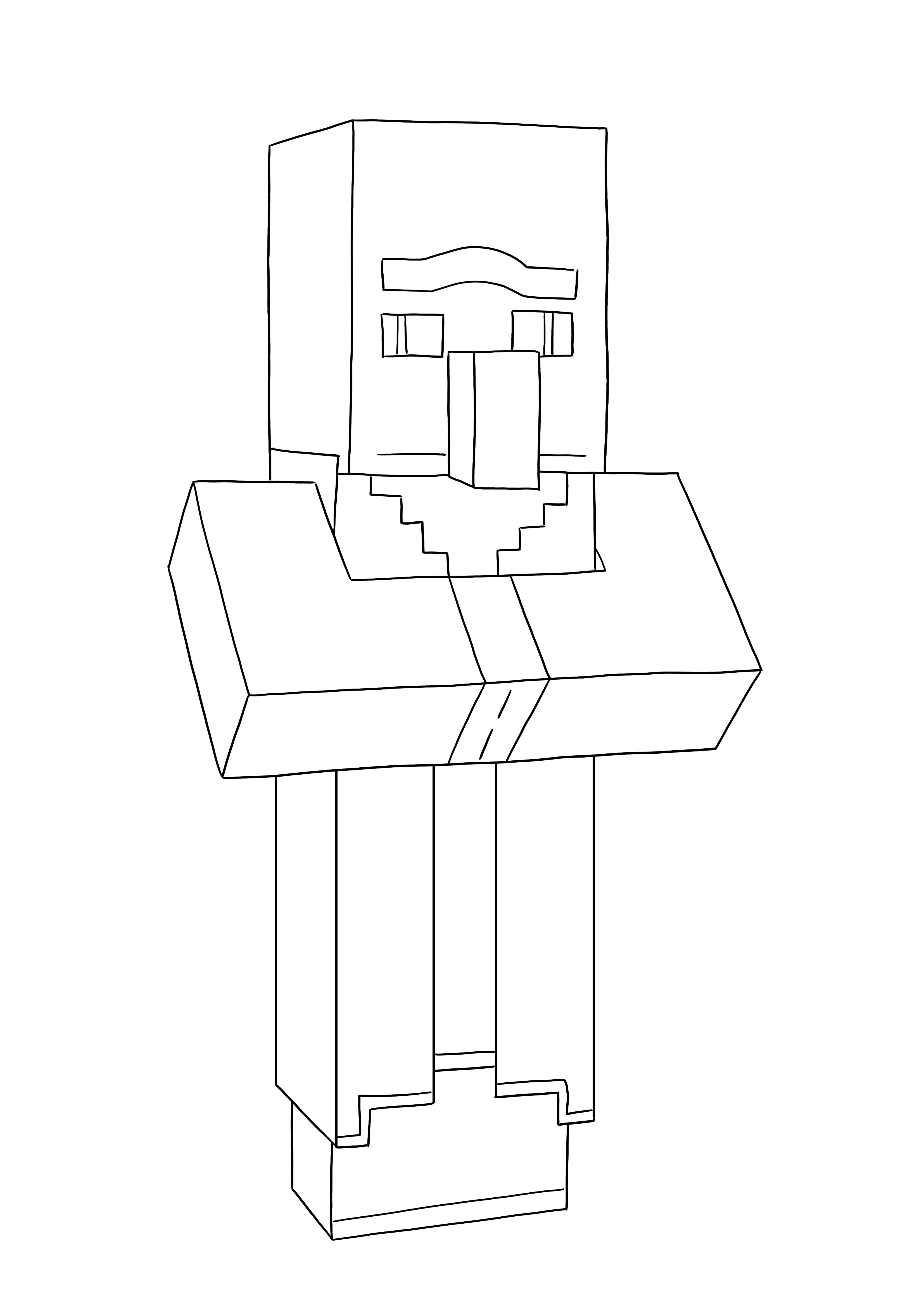Dibujo de Aldeano de Minecraft para colorear, descargar o imprimir gratis