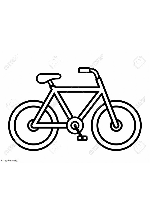  61954739 Disegno del profilo della bicicletta visto dal lato isolato su illustrazione vettoriale bianca da colorare