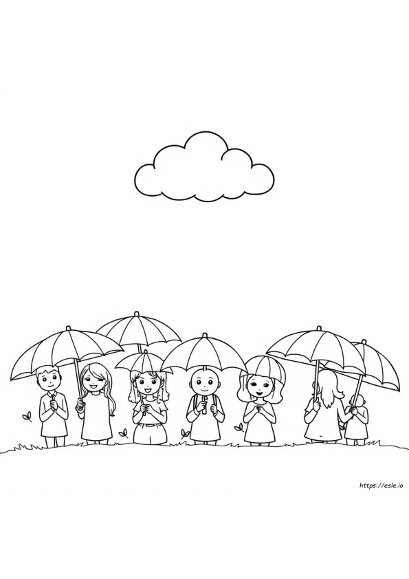 Coloriage Parapluie