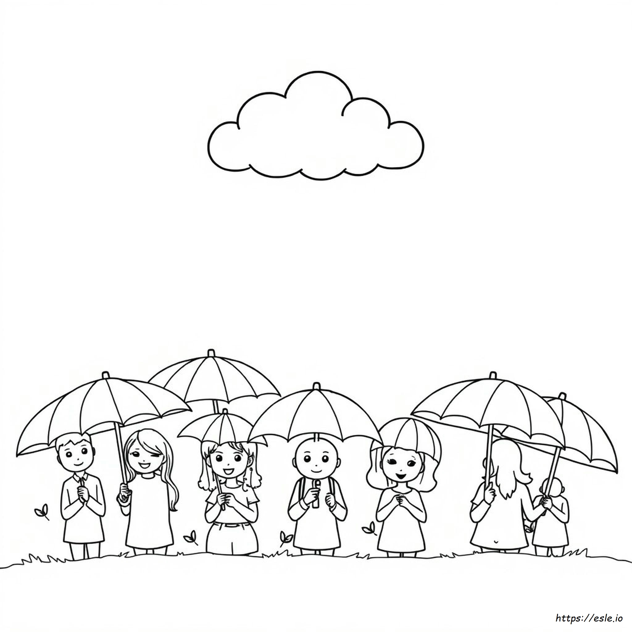 Umbrella Picture For Colouring