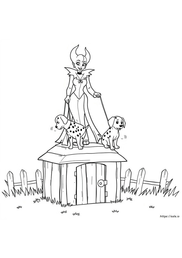 ディズニーの悪役  クルエラ・ド・ビル 塗り絵